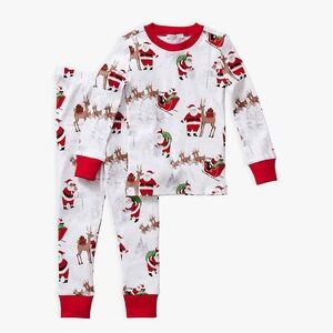 Pottery Barn Kids Heritage Santa Organic Cotton Kid Pajama Set